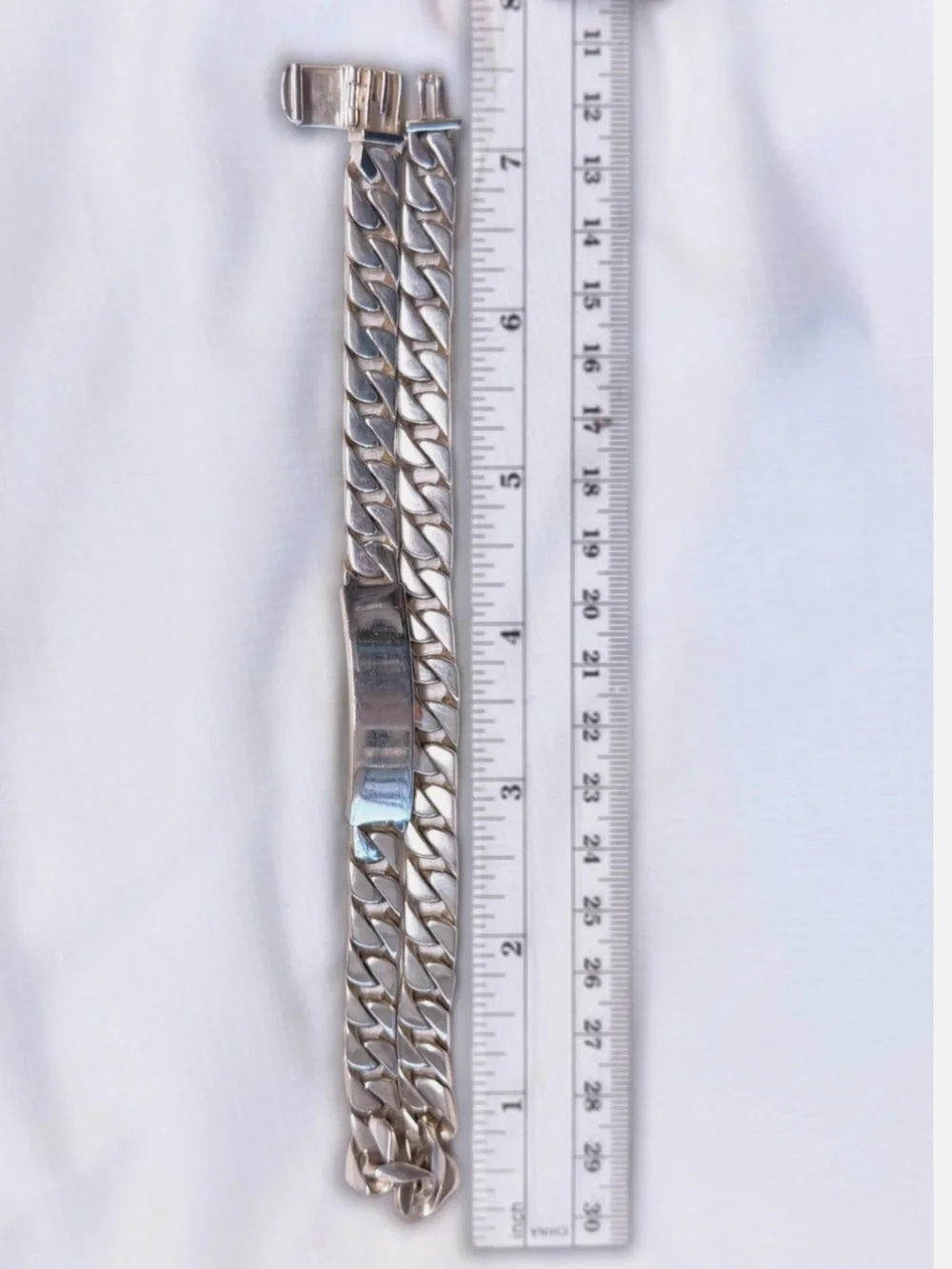 Tiffany & Co. Sterling Silver Cuban Link Bracelet with Signature Turquoise Pouch
